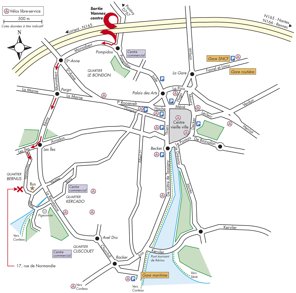 Accès studio plan de Vannes